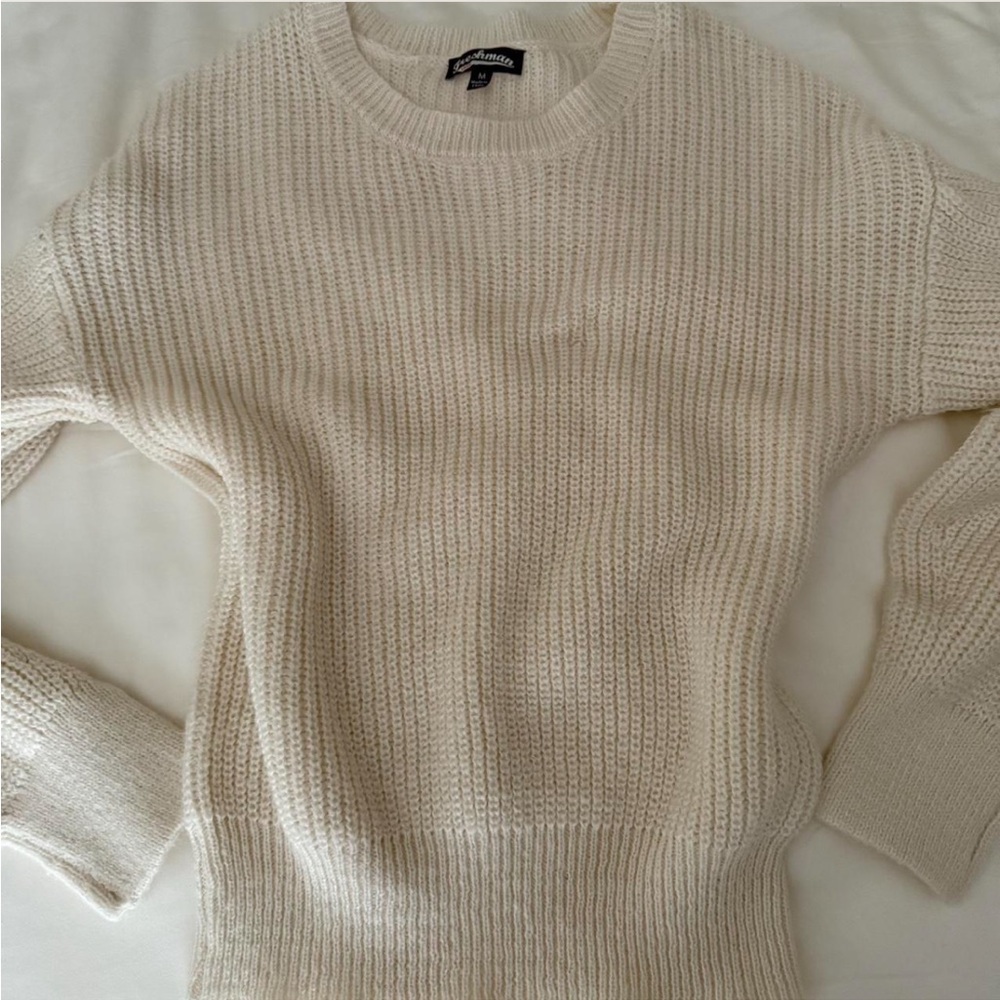 Freshman Soft Cream Knit Sweater